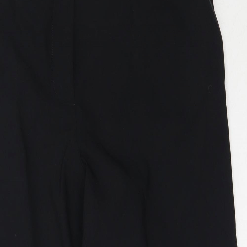 Papaya Womens Black  Viscose Cropped Trousers Size 12 L20 in Regular