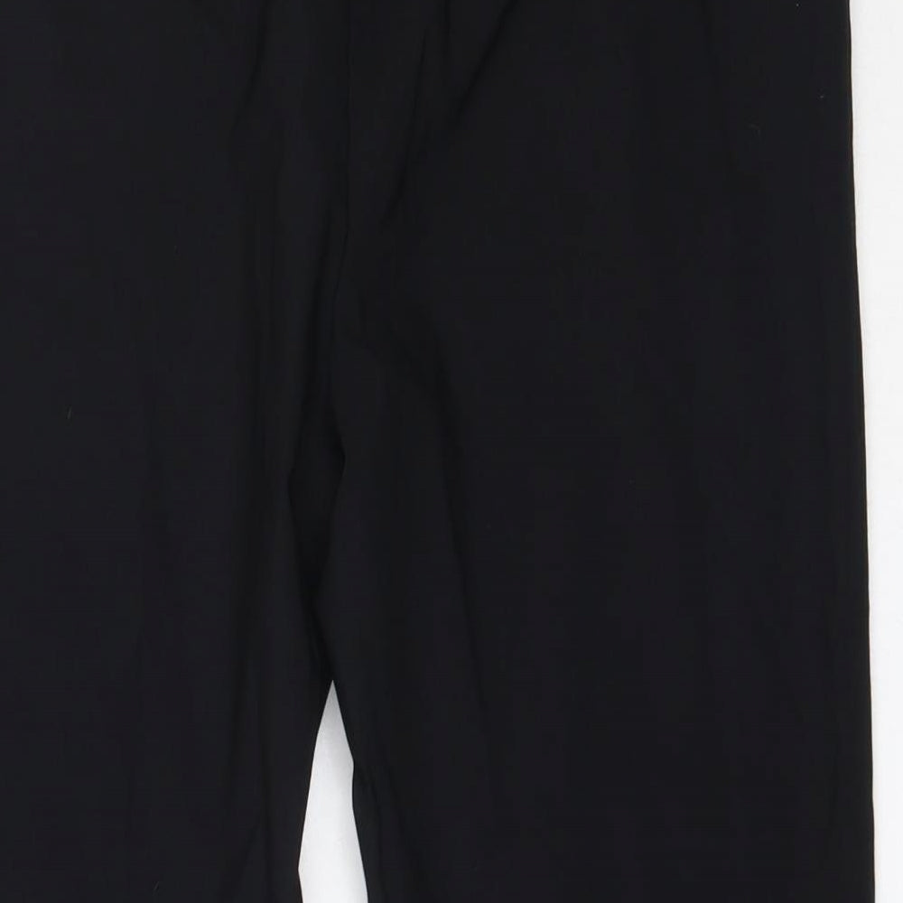 Papaya Womens Black  Viscose Cropped Trousers Size 12 L20 in Regular