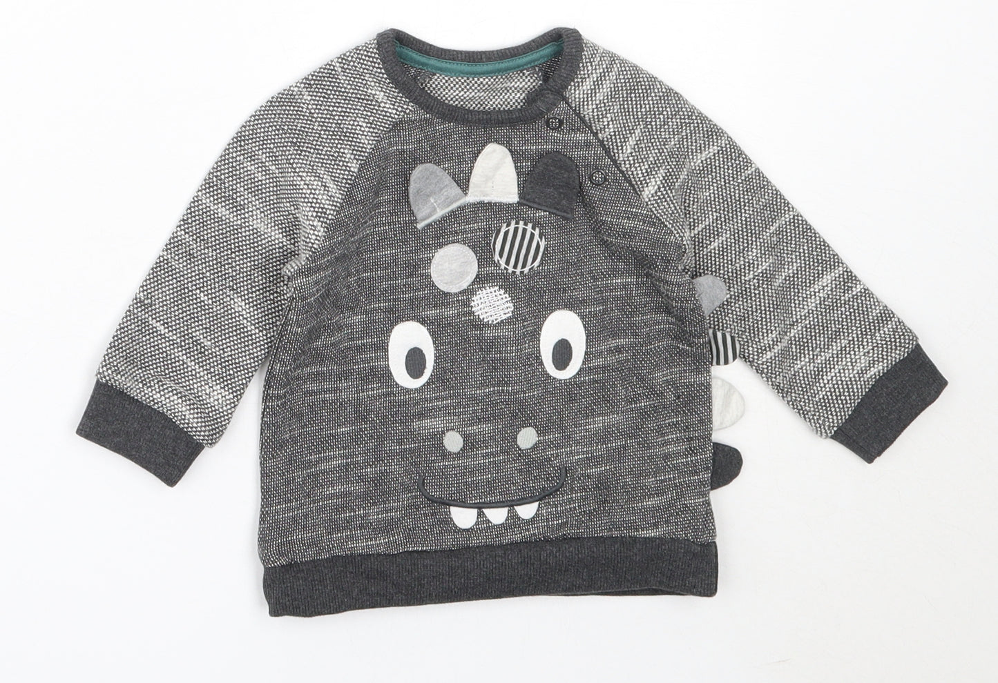 George Boys Grey  Cotton Pullover Jumper Size 3-6 Months