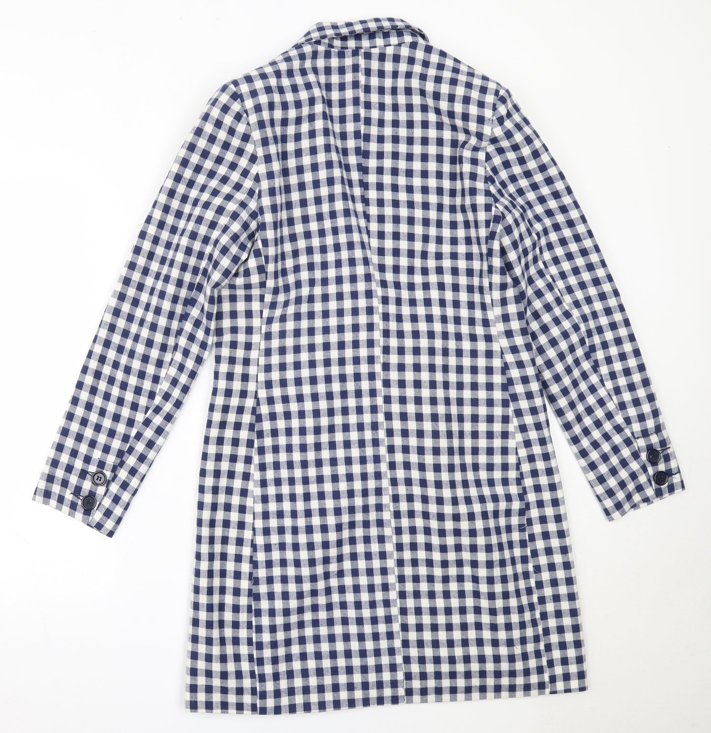 Izabel London Womens Blue Check  Overcoat Coat Size 10