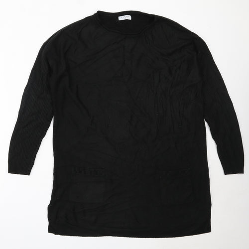 Papaya Womens Black Round Neck  Acrylic Pullover Jumper Size 10