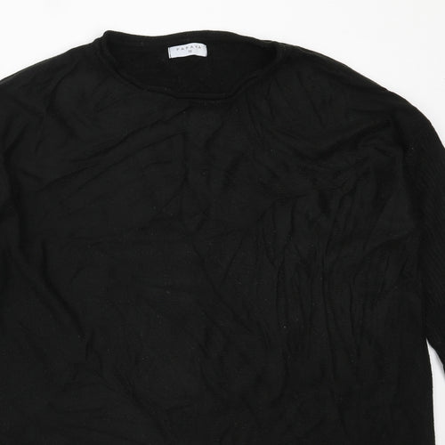 Papaya Womens Black Round Neck  Acrylic Pullover Jumper Size 10