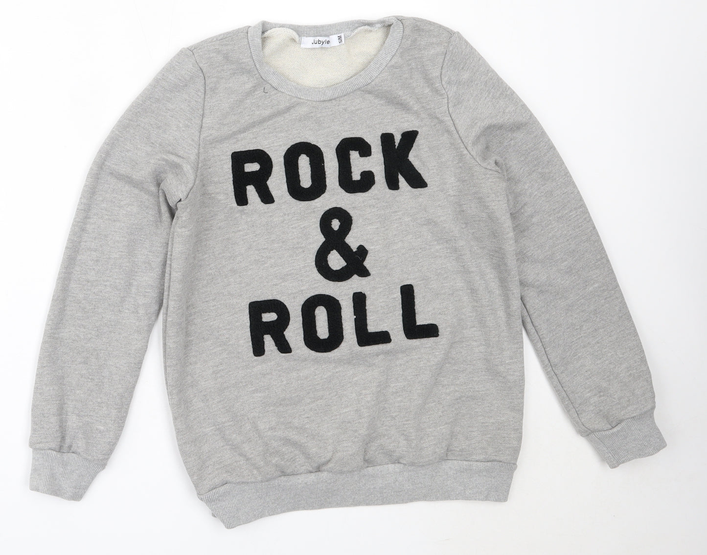 Jubylee Womens Grey  Cotton Pullover Sweatshirt Size S