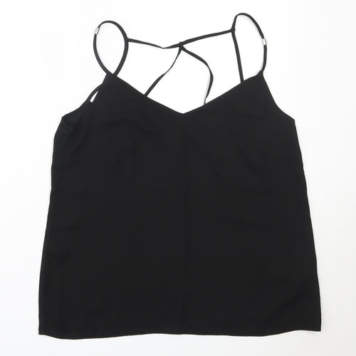 Lipsy Womens Black  Polyester Camisole Blouse Size 10 V-Neck