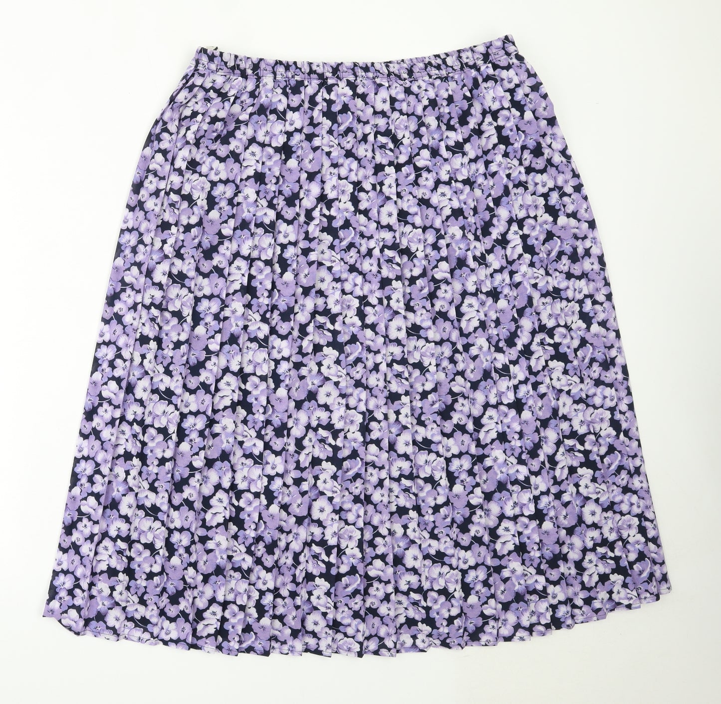 Eastex Womens Purple Floral Polyester Flare Skirt Size 18