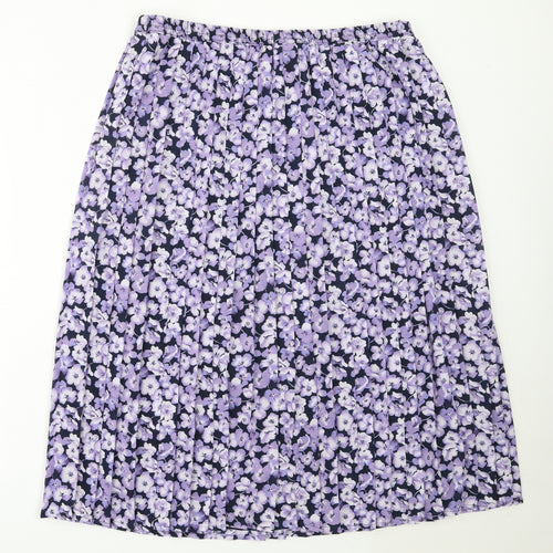 Eastex Womens Purple Floral Polyester Flare Skirt Size 18