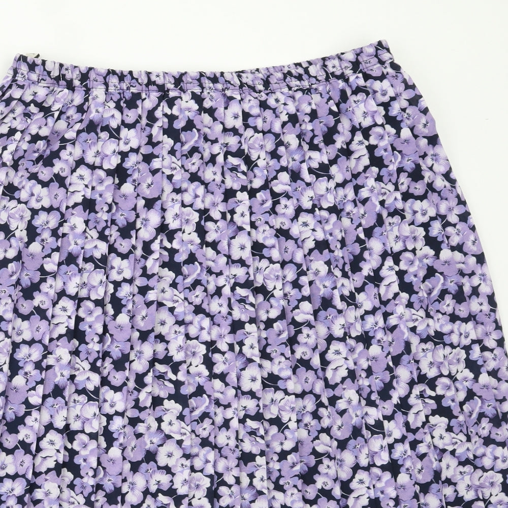 Eastex Womens Purple Floral Polyester Flare Skirt Size 18