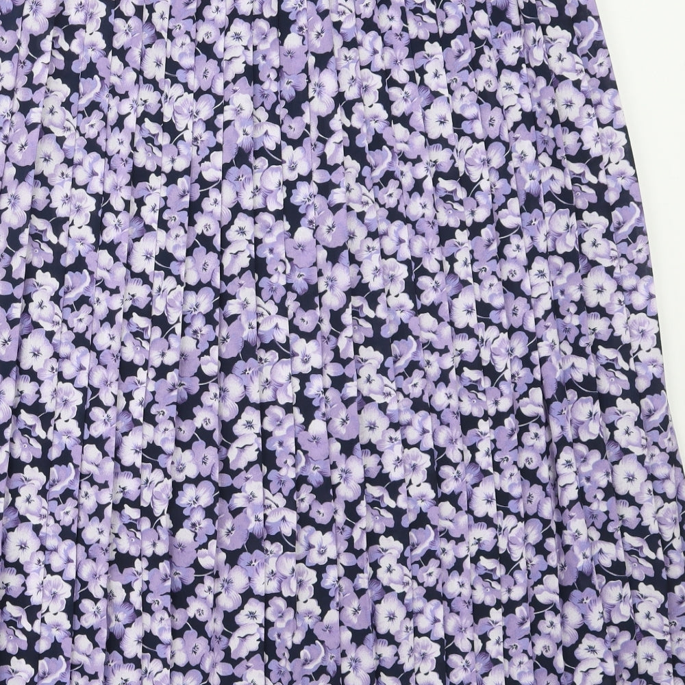 Eastex Womens Purple Floral Polyester Flare Skirt Size 18