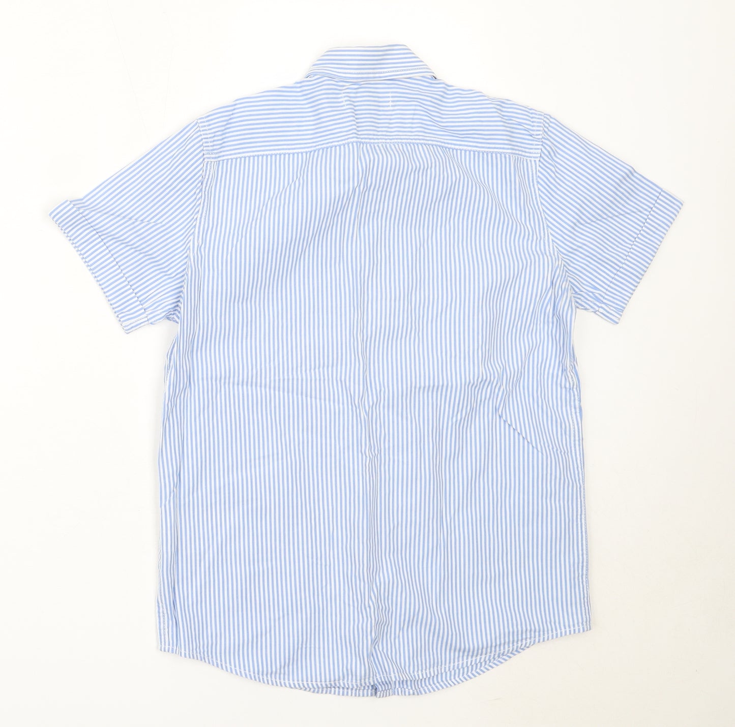 Abercrombie & Fitch Boys Black Striped Cotton Basic Button-Up Size 14 Years Collared