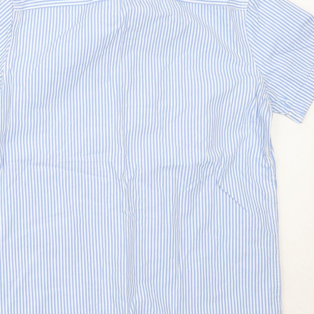 Abercrombie & Fitch Boys Black Striped Cotton Basic Button-Up Size 14 Years Collared