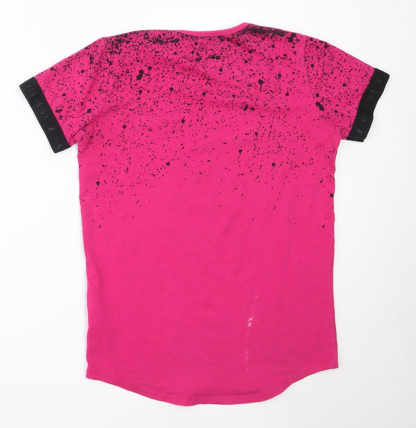 Illusive Boys Pink  Cotton Basic T-Shirt Size 15 Years Round Neck