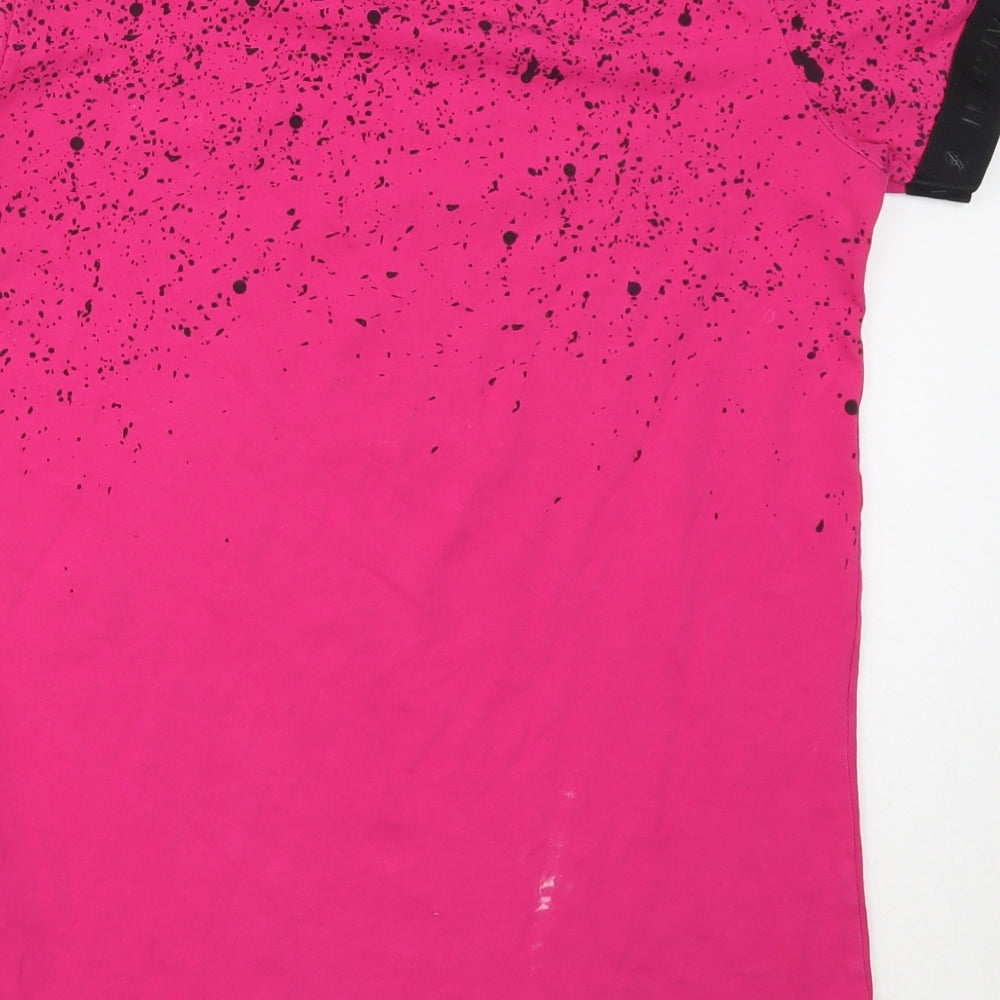 Illusive Boys Pink  Cotton Basic T-Shirt Size 15 Years Round Neck