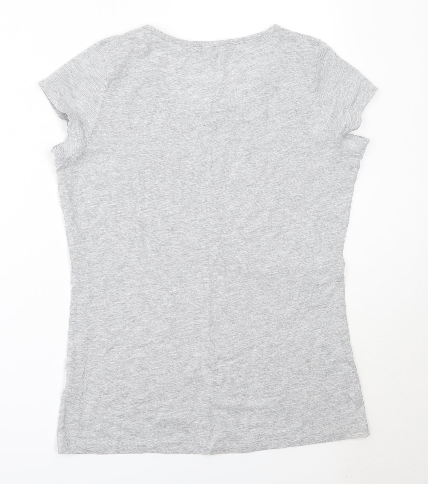 Papaya Womens Grey  Cotton Basic T-Shirt Size 14 Round Neck