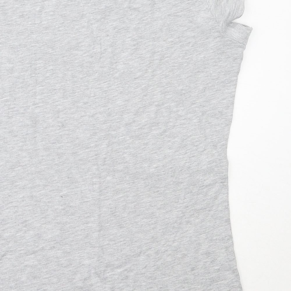 Papaya Womens Grey  Cotton Basic T-Shirt Size 14 Round Neck