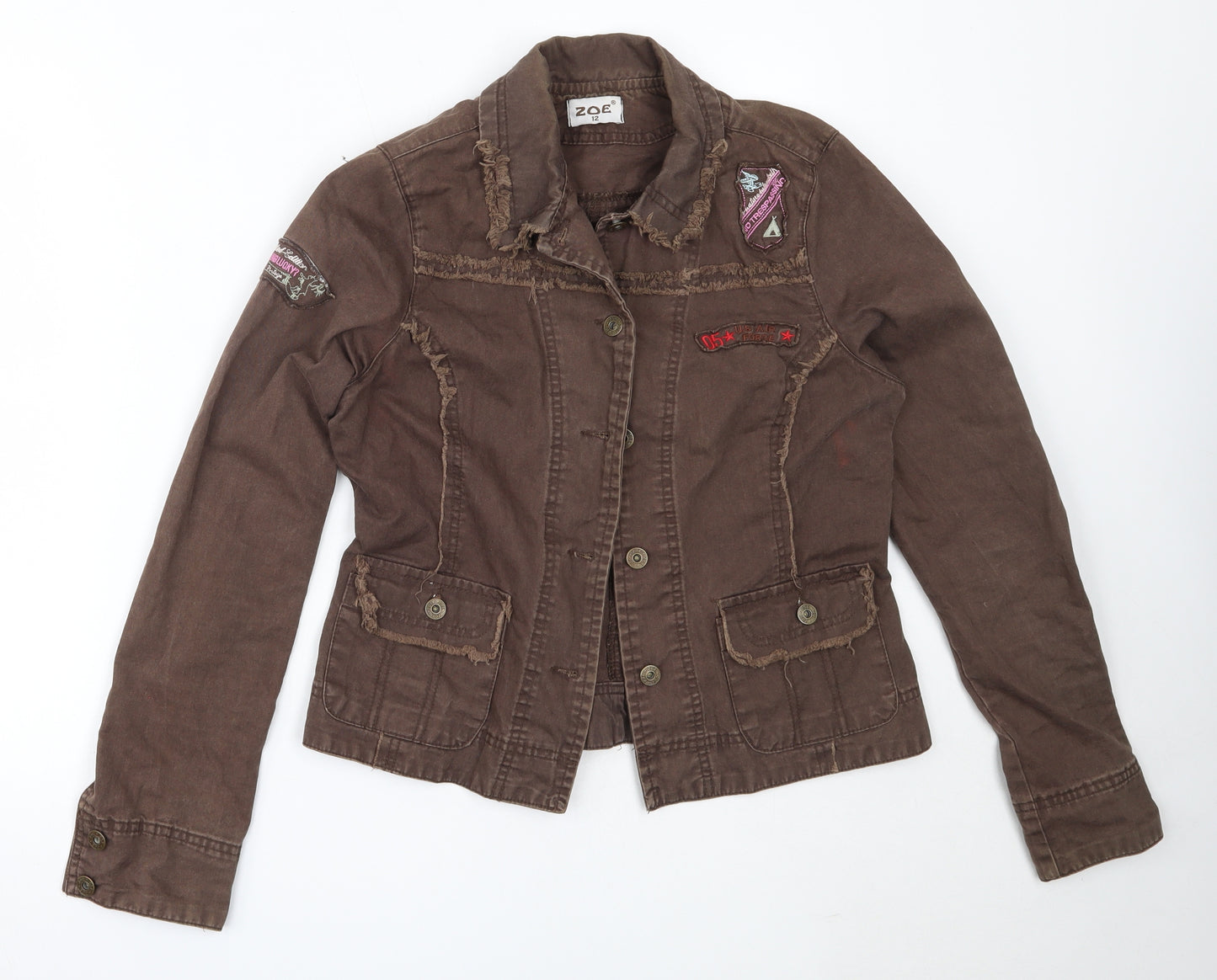 Zoe Womens Brown   Jacket  Size 12