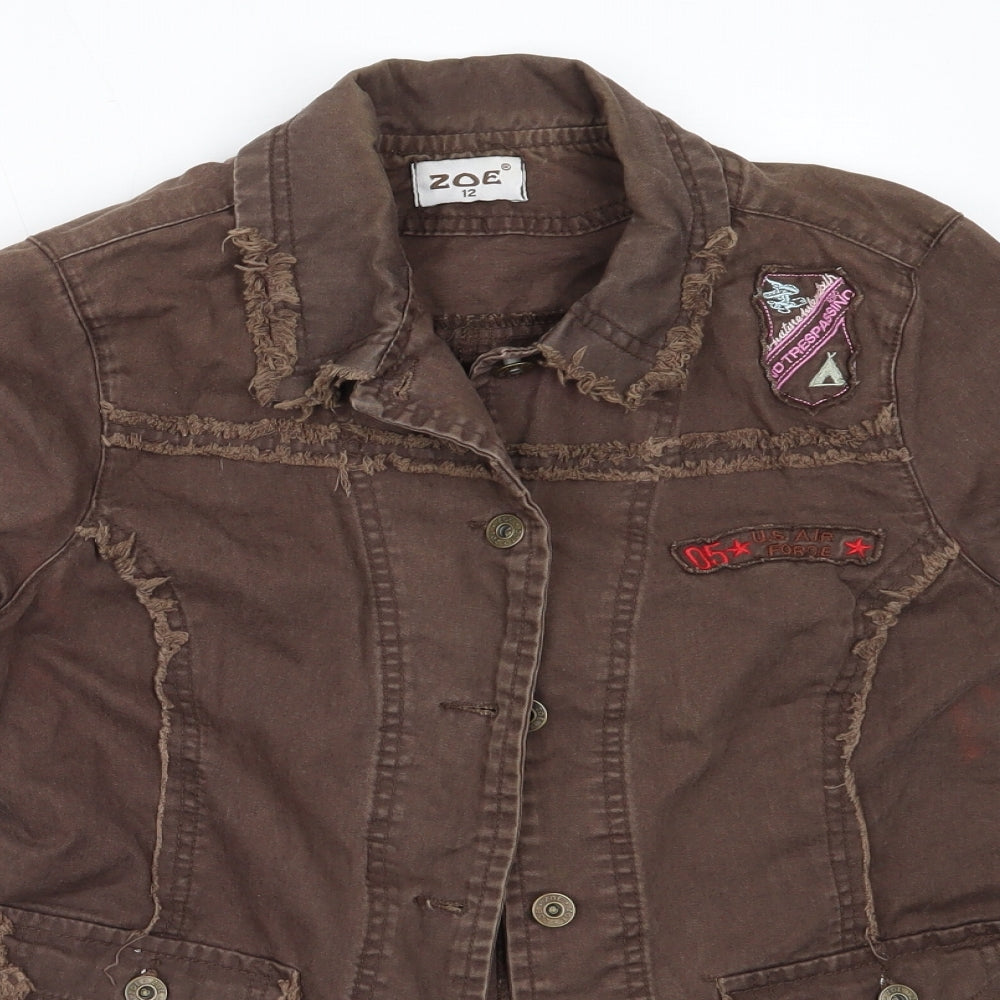 Zoe Womens Brown   Jacket  Size 12