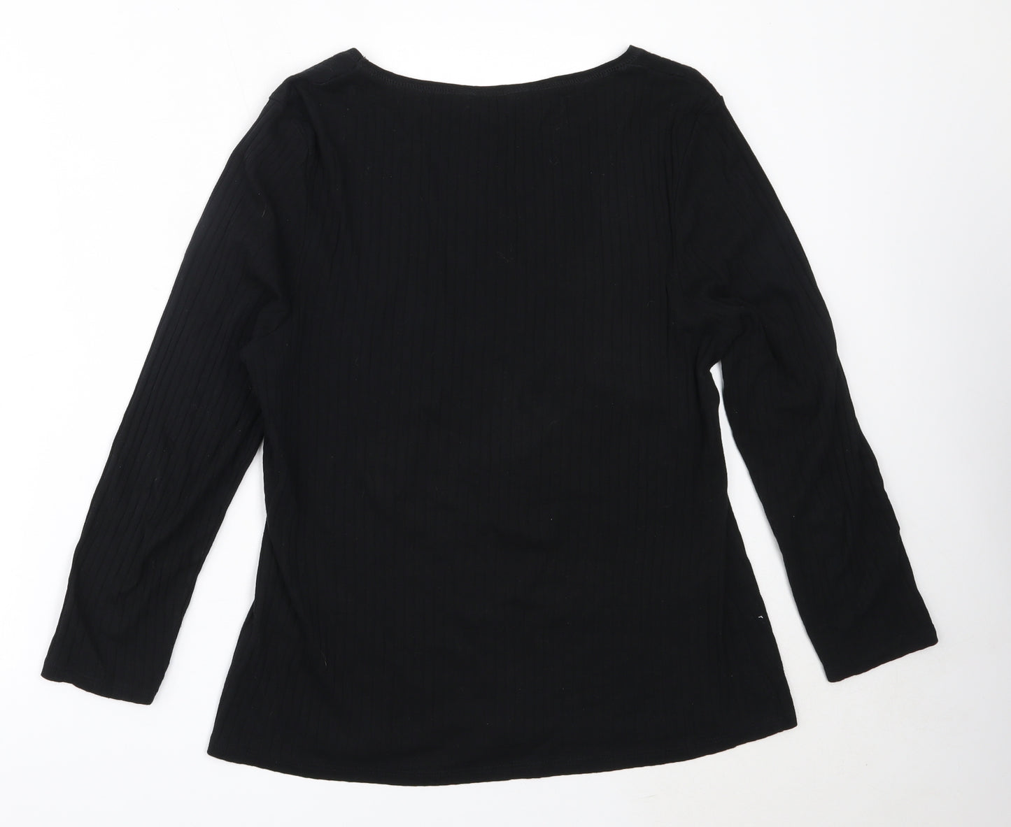 Dorothy Perkins Womens Black  Cotton Basic T-Shirt Size 12 Round Neck