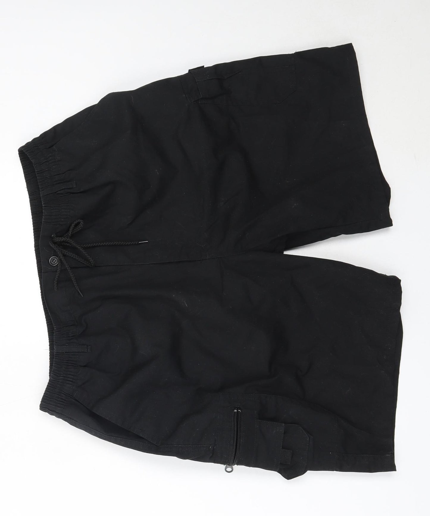 High Mount Mens Black  Cotton Cargo Shorts Size 34 in  Regular