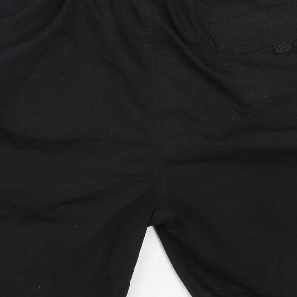 High Mount Mens Black  Cotton Cargo Shorts Size 34 in  Regular