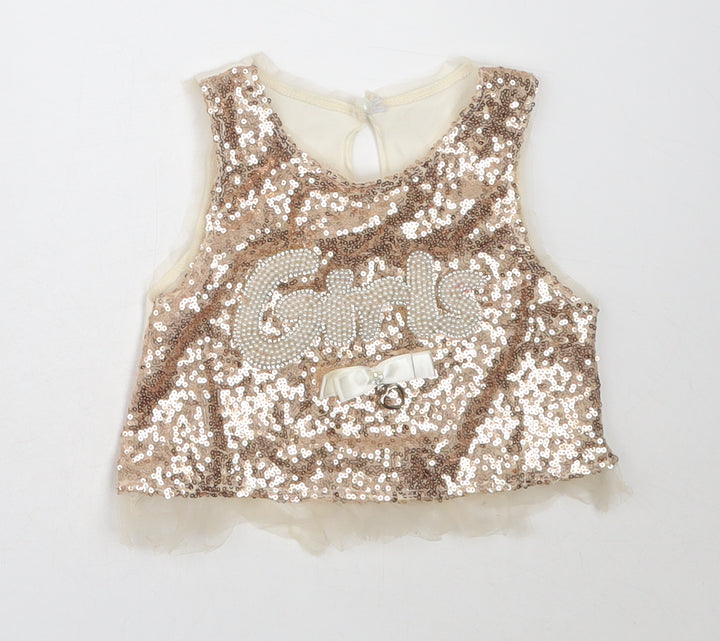 Miss Marine Girls Ivory Cotton Basic Blouse Size 4 Years Round Neck