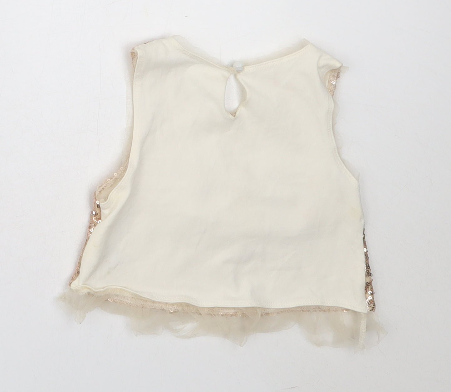 Miss Marine Girls Ivory  Cotton Basic Blouse Size 4 Years Round Neck