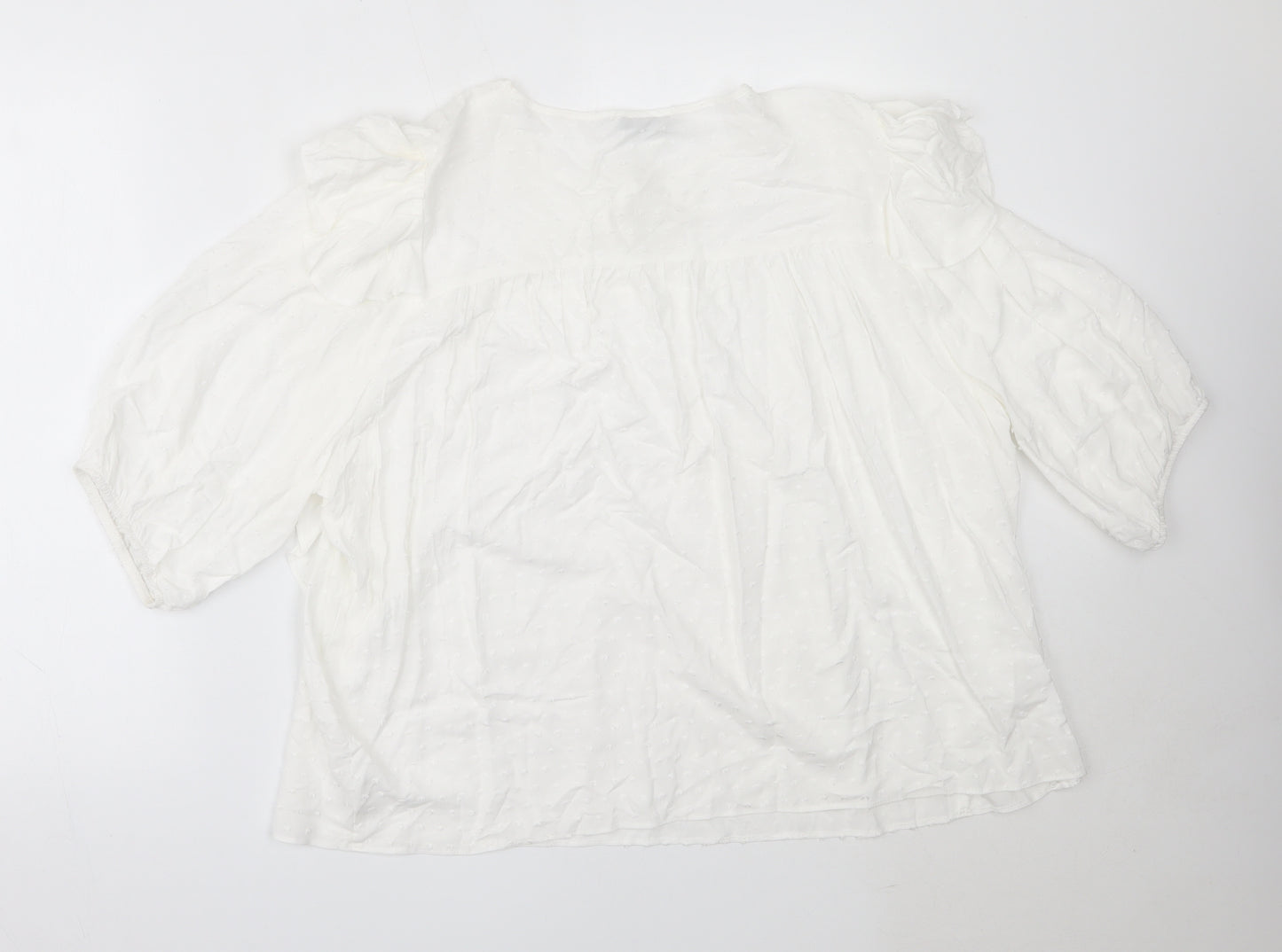 George Womens White  Viscose Basic Blouse Size 20 Round Neck