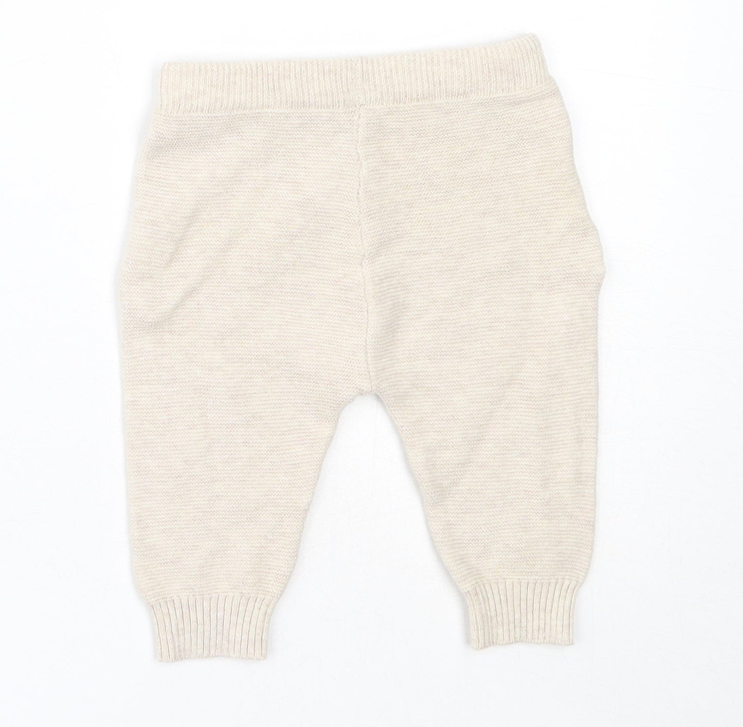 Nutmeg Boys Beige  Cotton Jogger Trousers Size 0-3 Months