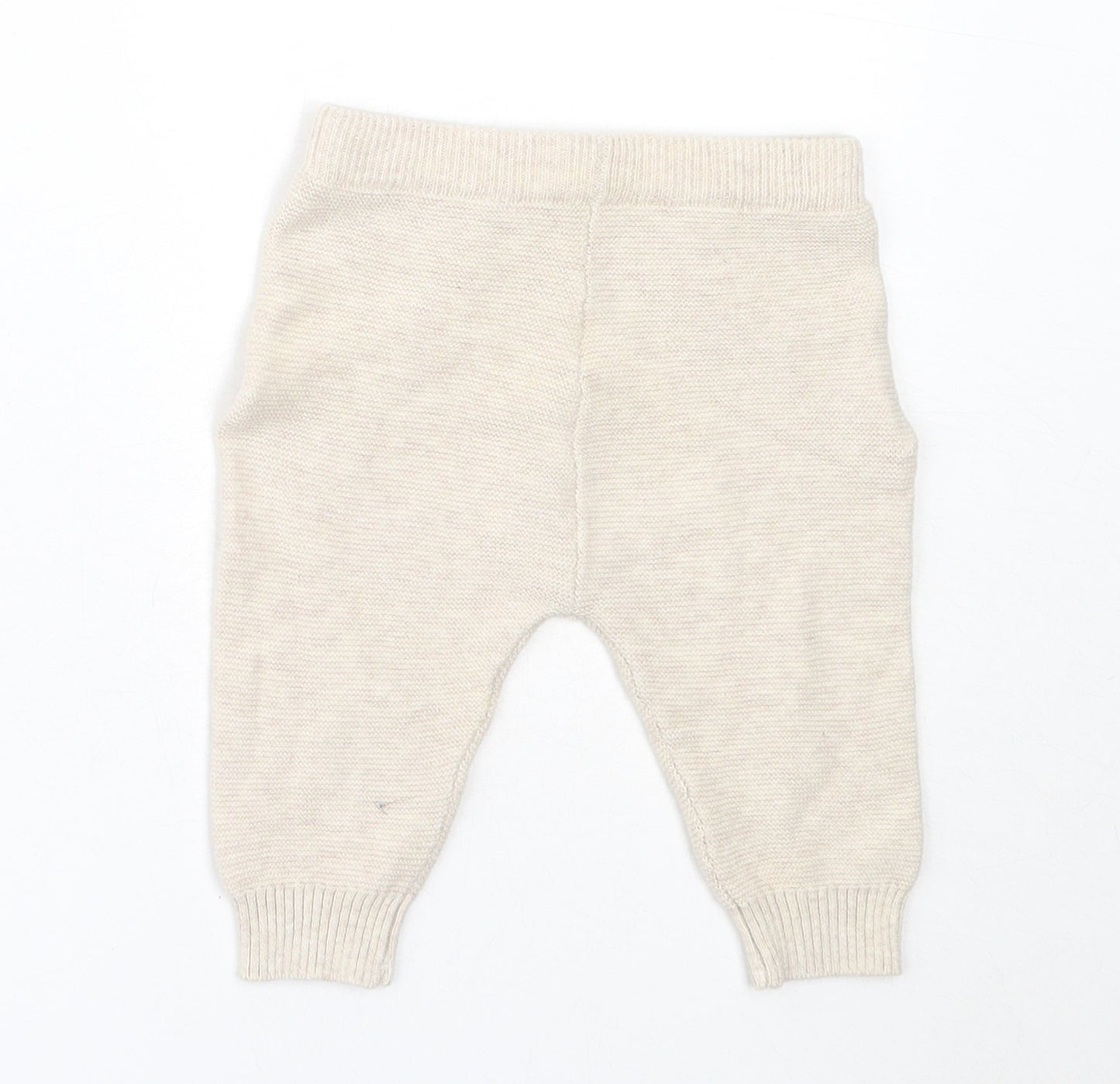 Nutmeg Boys Beige  Cotton Jogger Trousers Size 0-3 Months