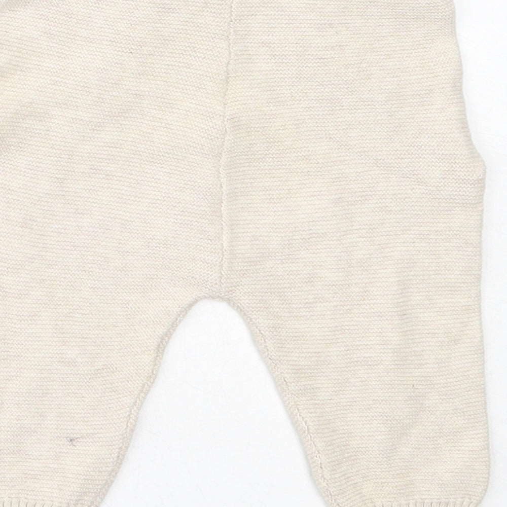 Nutmeg Boys Beige  Cotton Jogger Trousers Size 0-3 Months