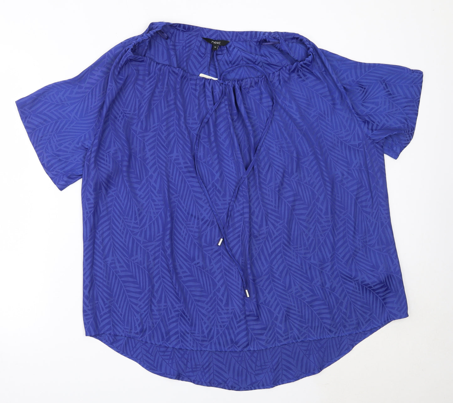 NEXT Womens Blue  Polyester Basic Blouse Size 20 Round Neck