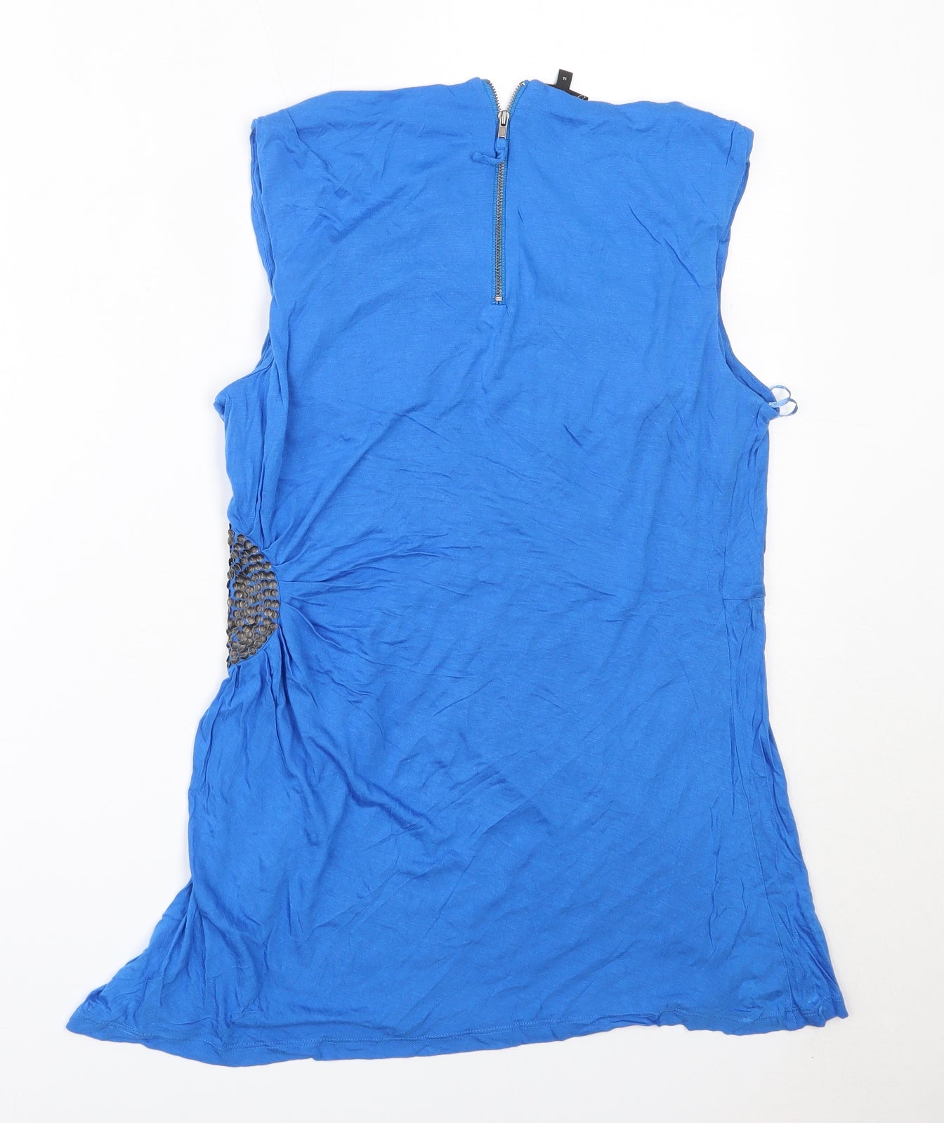 NEXT Womens Blue  Viscose Basic Blouse Size 14 Round Neck
