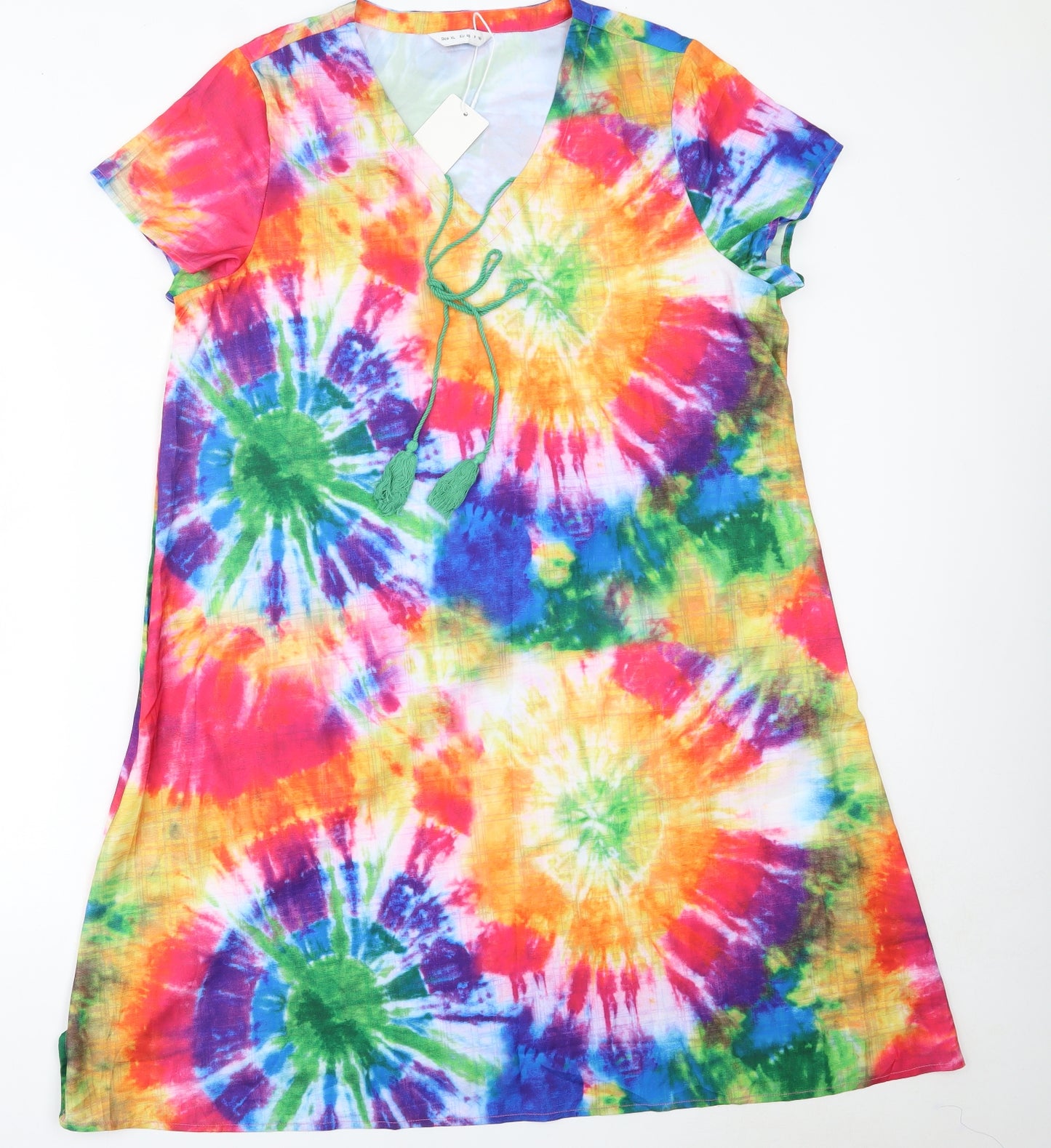 Tendency Womens Multicoloured  Polyester Shift  Size XL  V-Neck