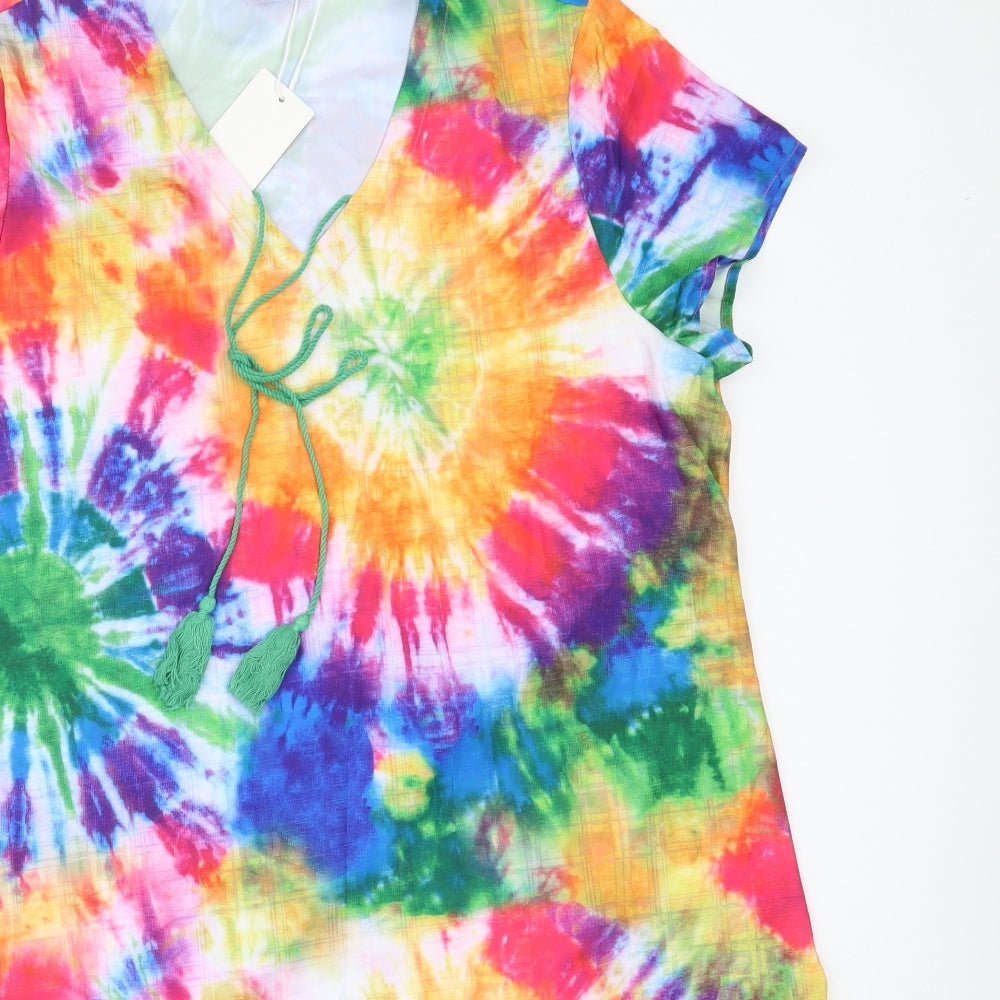 Tendency Womens Multicoloured  Polyester Shift  Size XL  V-Neck