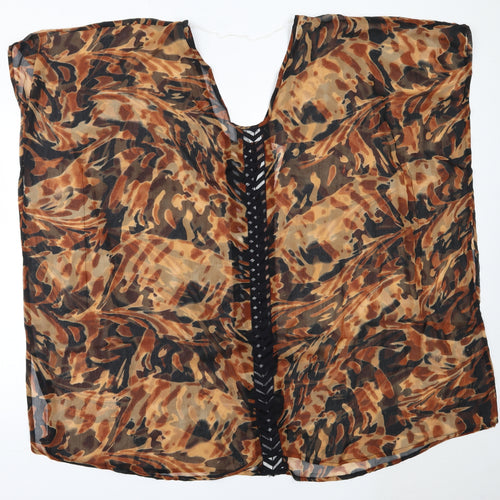 Cruise Club Womens Brown  Polyester Kaftan  One Size  V-Neck