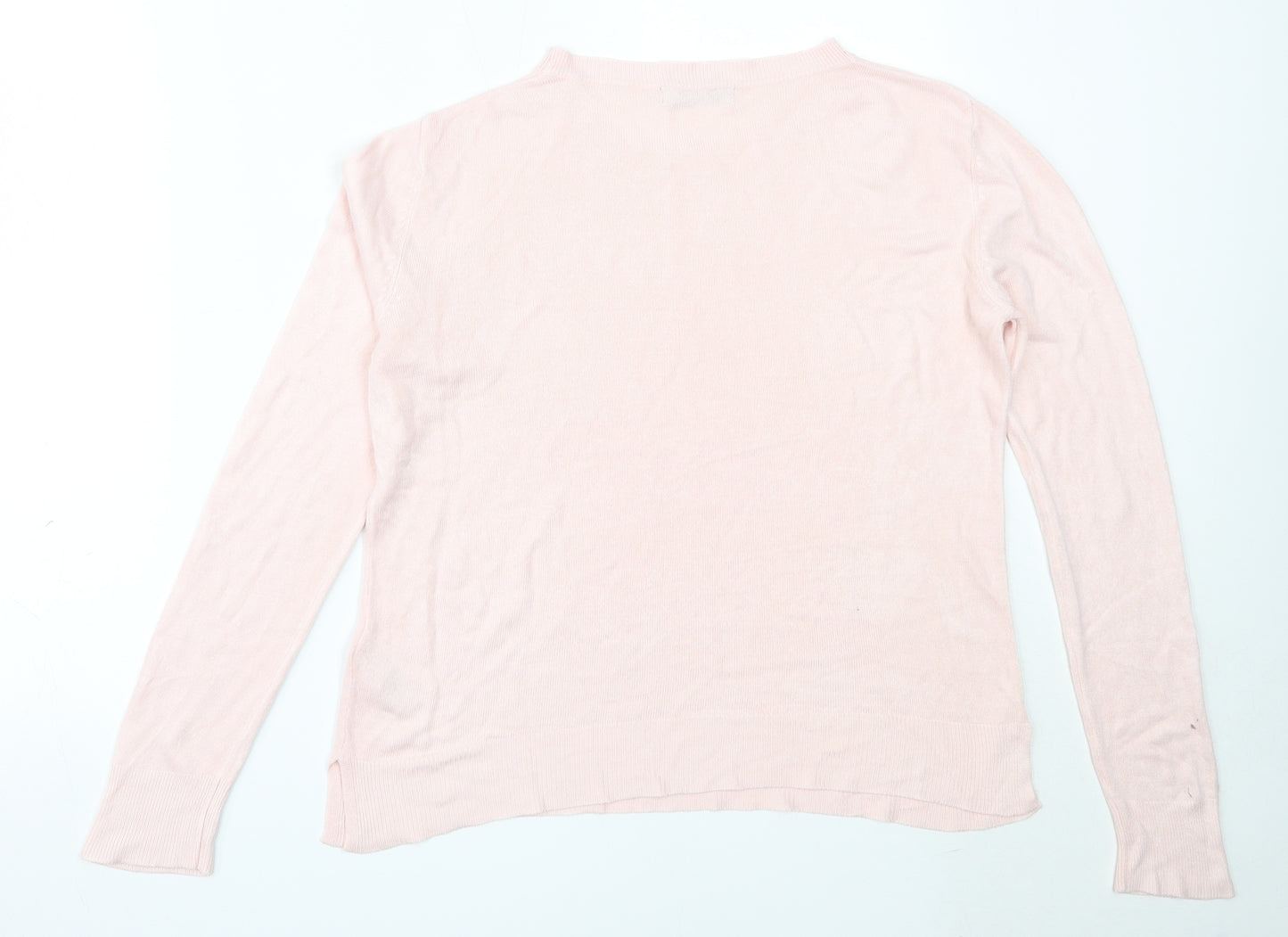 Marks and Spencer Womens Pink Round Neck  Acrylic Pullover Jumper Size 12