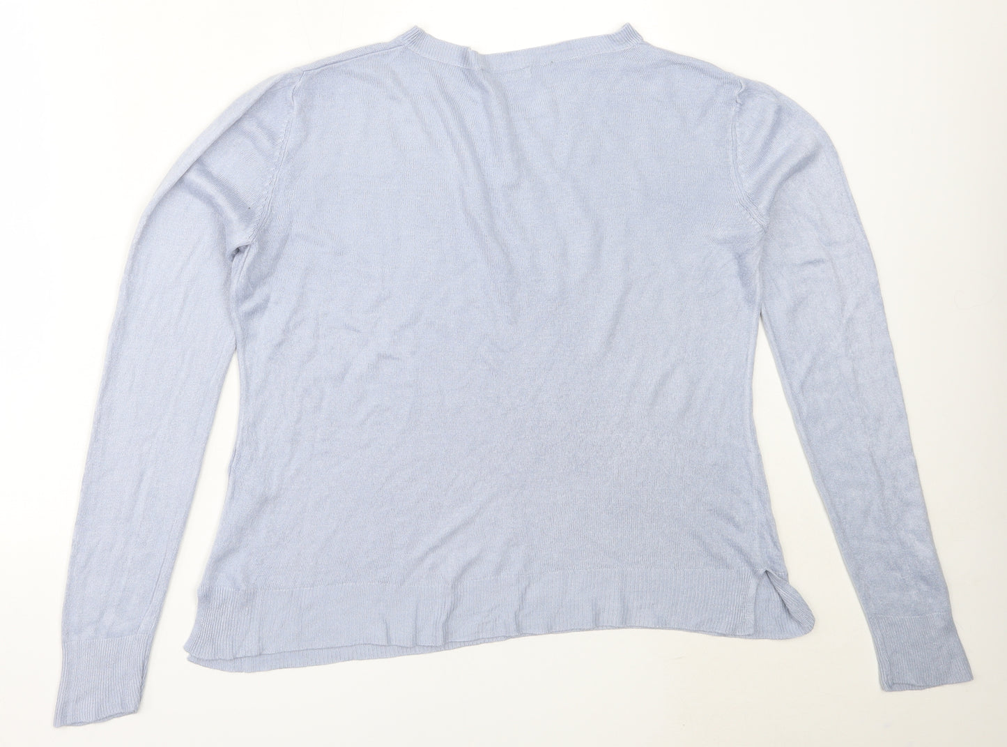 Marks and Spencer Womens Blue Round Neck  Acrylic Pullover Jumper Size 14