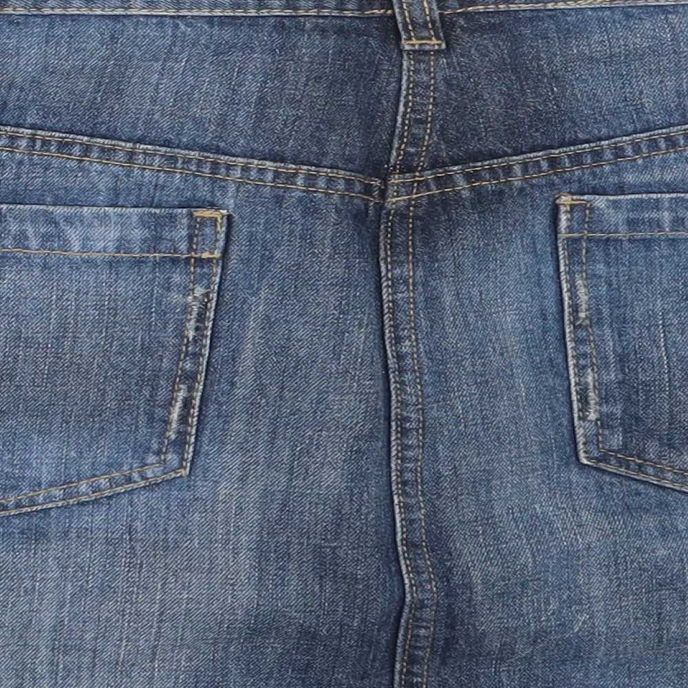 F&F Womens Blue  Cotton Mini Skirt Size 14