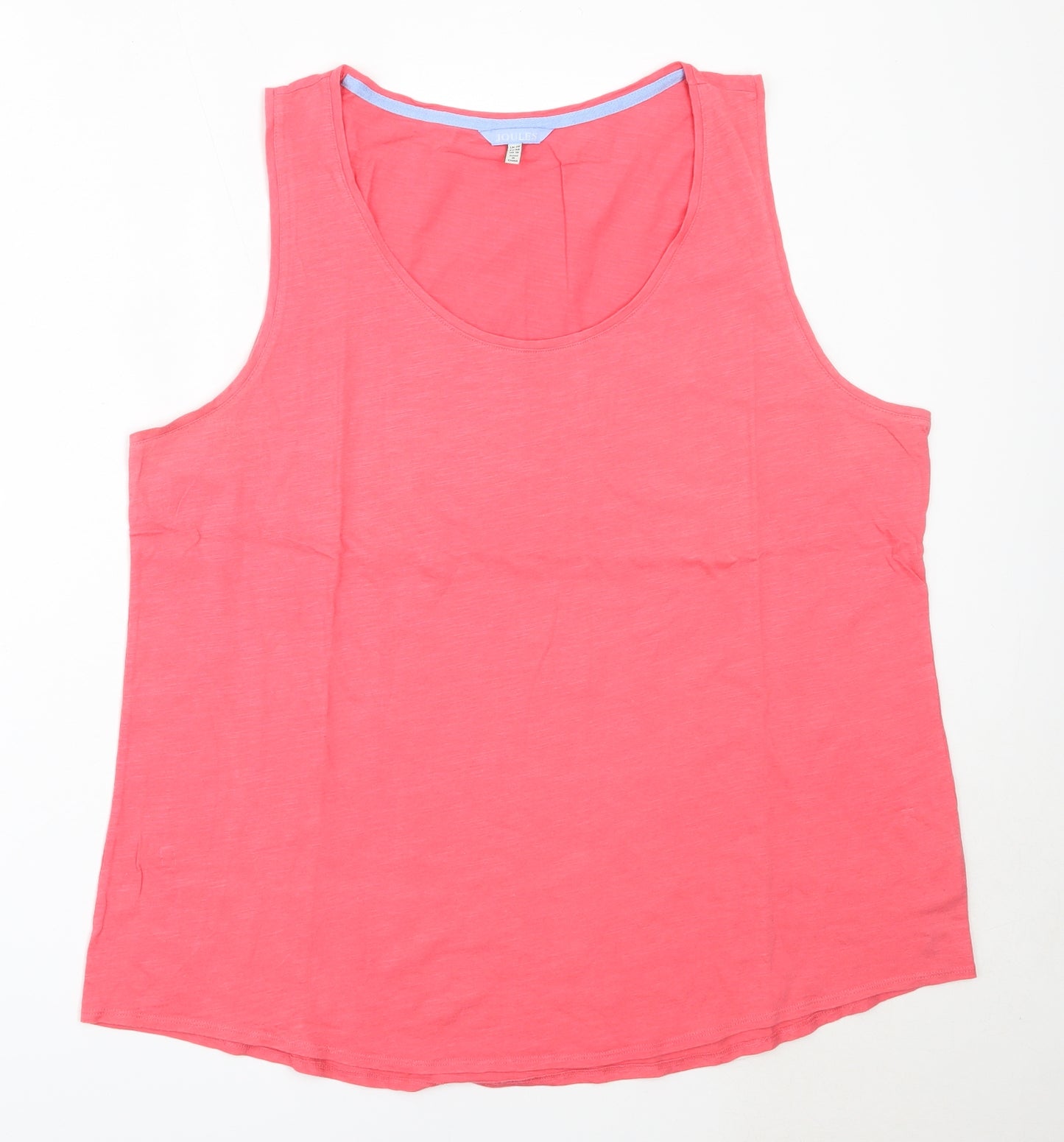 Joules Womens Pink  Cotton Basic Tank Size 20 Round Neck