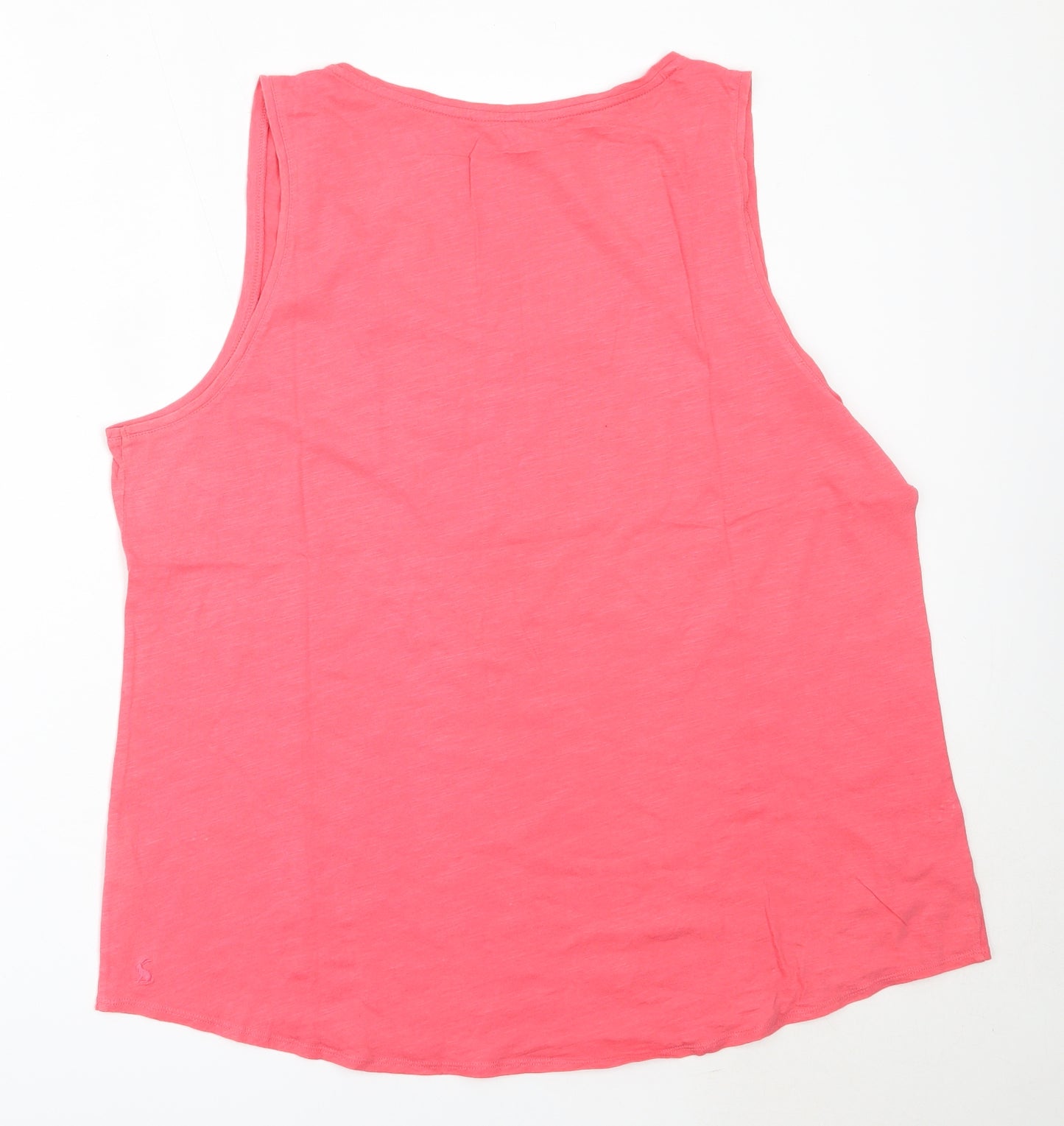 Joules Womens Pink  Cotton Basic Tank Size 20 Round Neck