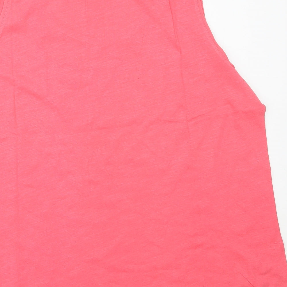 Joules Womens Pink  Cotton Basic Tank Size 20 Round Neck