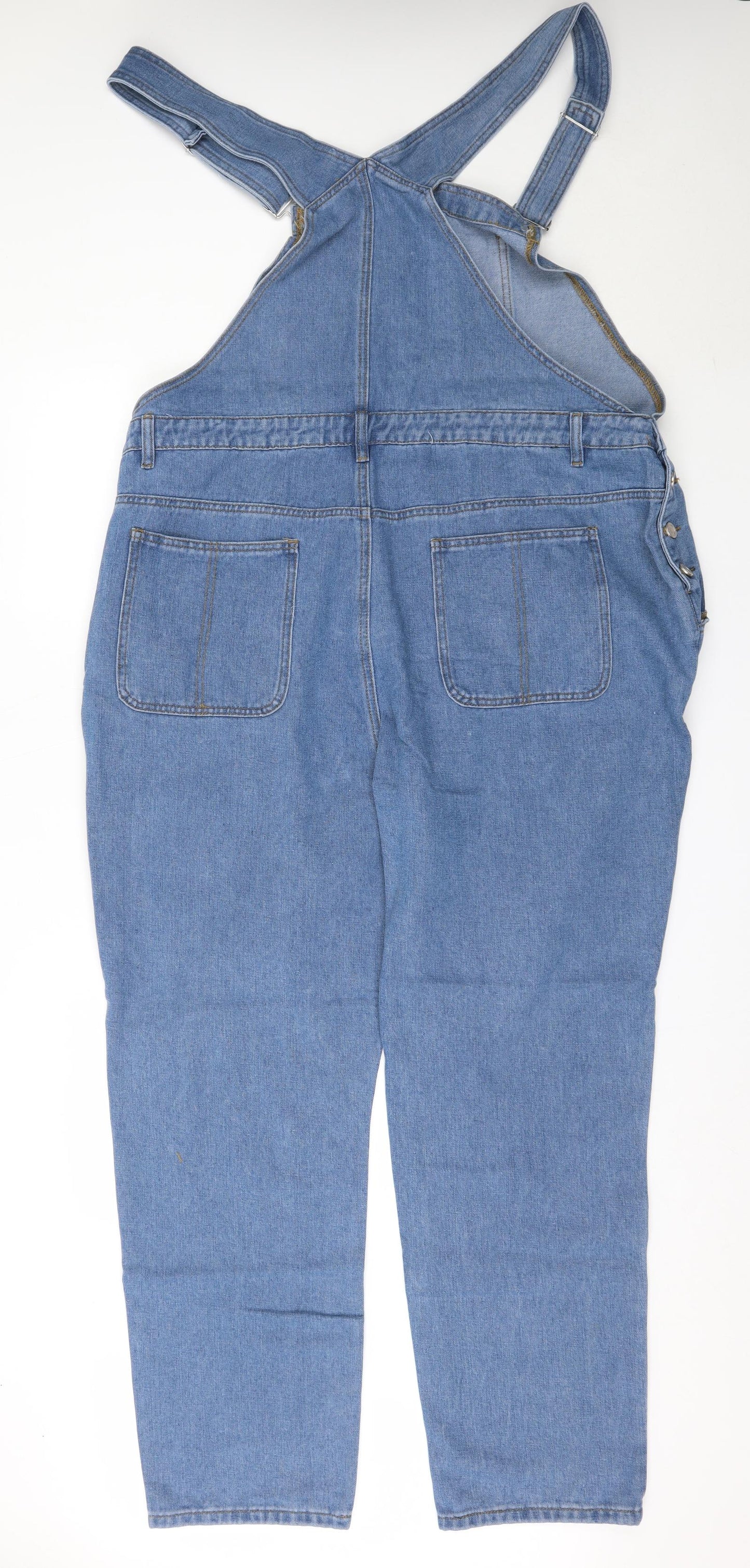 Boohoo Womens Blue  Cotton Dungaree One-Piece Size 22