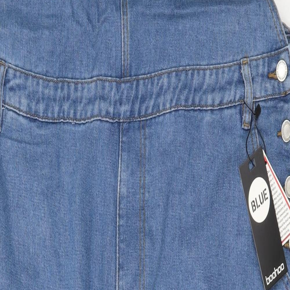 Boohoo Womens Blue  Cotton Dungaree One-Piece Size 22