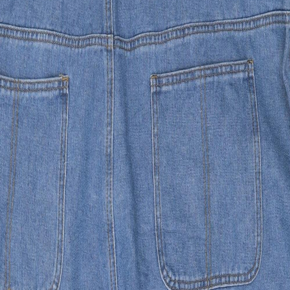 Boohoo Womens Blue  Cotton Dungaree One-Piece Size 22