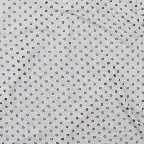 Threadbare Womens Grey Polka Dot Polyester Basic Blouse Size 12 Round Neck