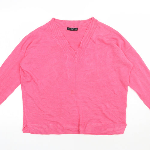 F&F Womens Pink  Acrylic Pullover Sweatshirt Size 12  Pullover
