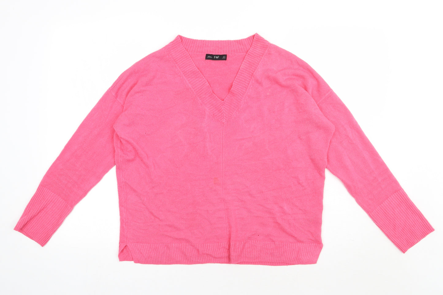 F&F Womens Pink  Acrylic Pullover Sweatshirt Size 12  Pullover