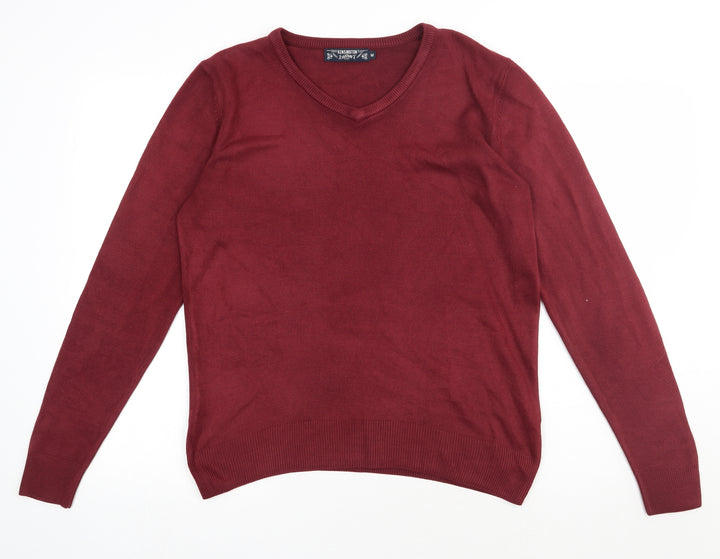 Kensington Mens Red Acrylic Pullover Sweatshirt Size M