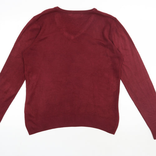 Kensington Mens Red  Acrylic Pullover Sweatshirt Size M