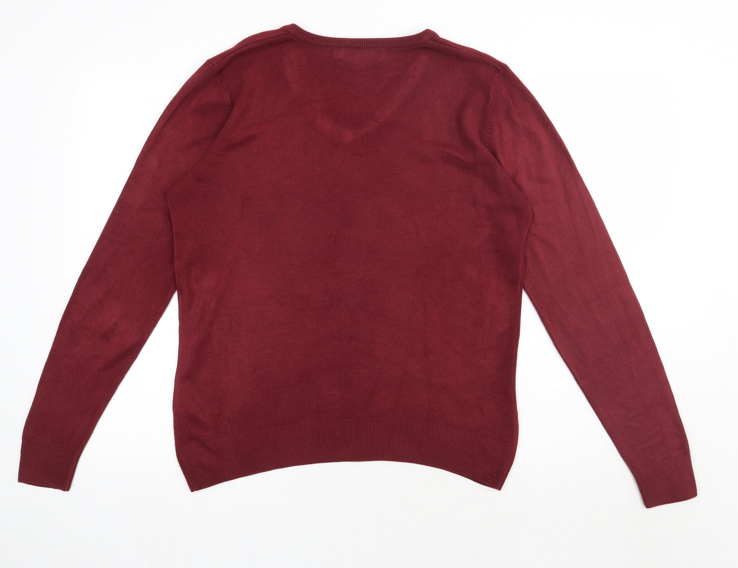 Kensington Mens Red  Acrylic Pullover Sweatshirt Size M