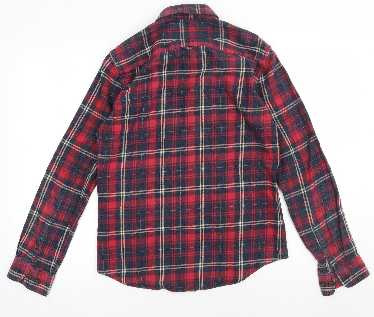 Burton Mens Red Check Cotton  Button-Up Size S Collared Button